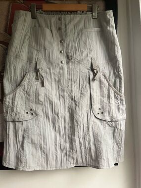 True Vintage 90s Y2K Parachute Crinkle Skirt Grey M-XL